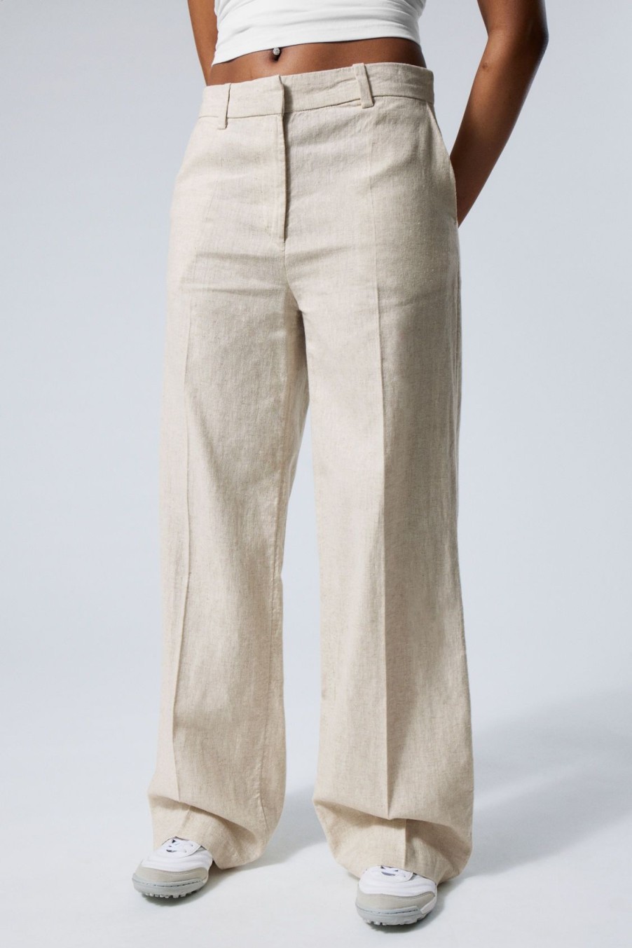 Wholesale Weekday Mid Linen Blend Suit Trousers