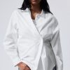 New Weekday Buttoned Poplin Wrap Shirt