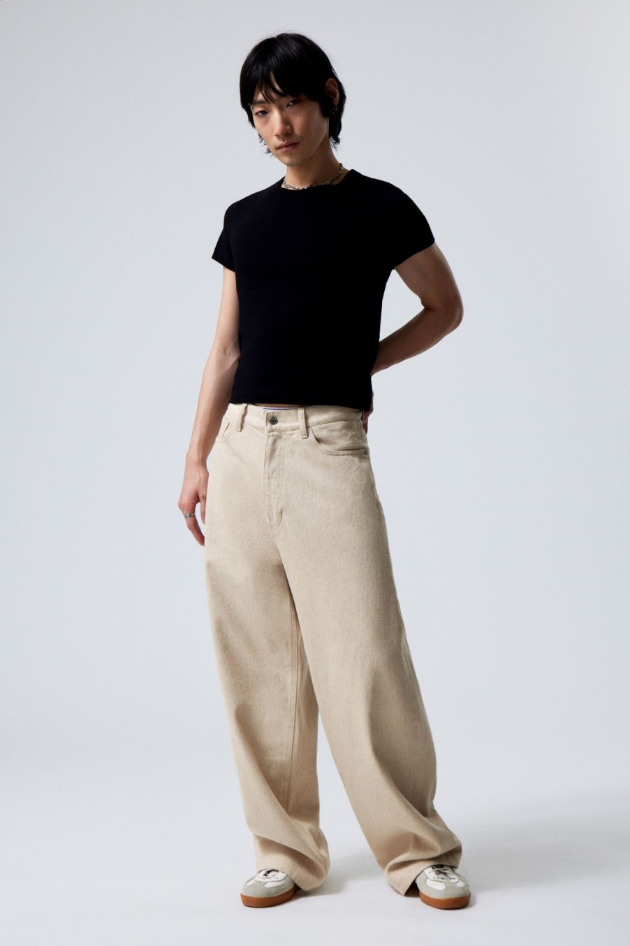 New Weekday Astro Baggy Linen Blend Trousers