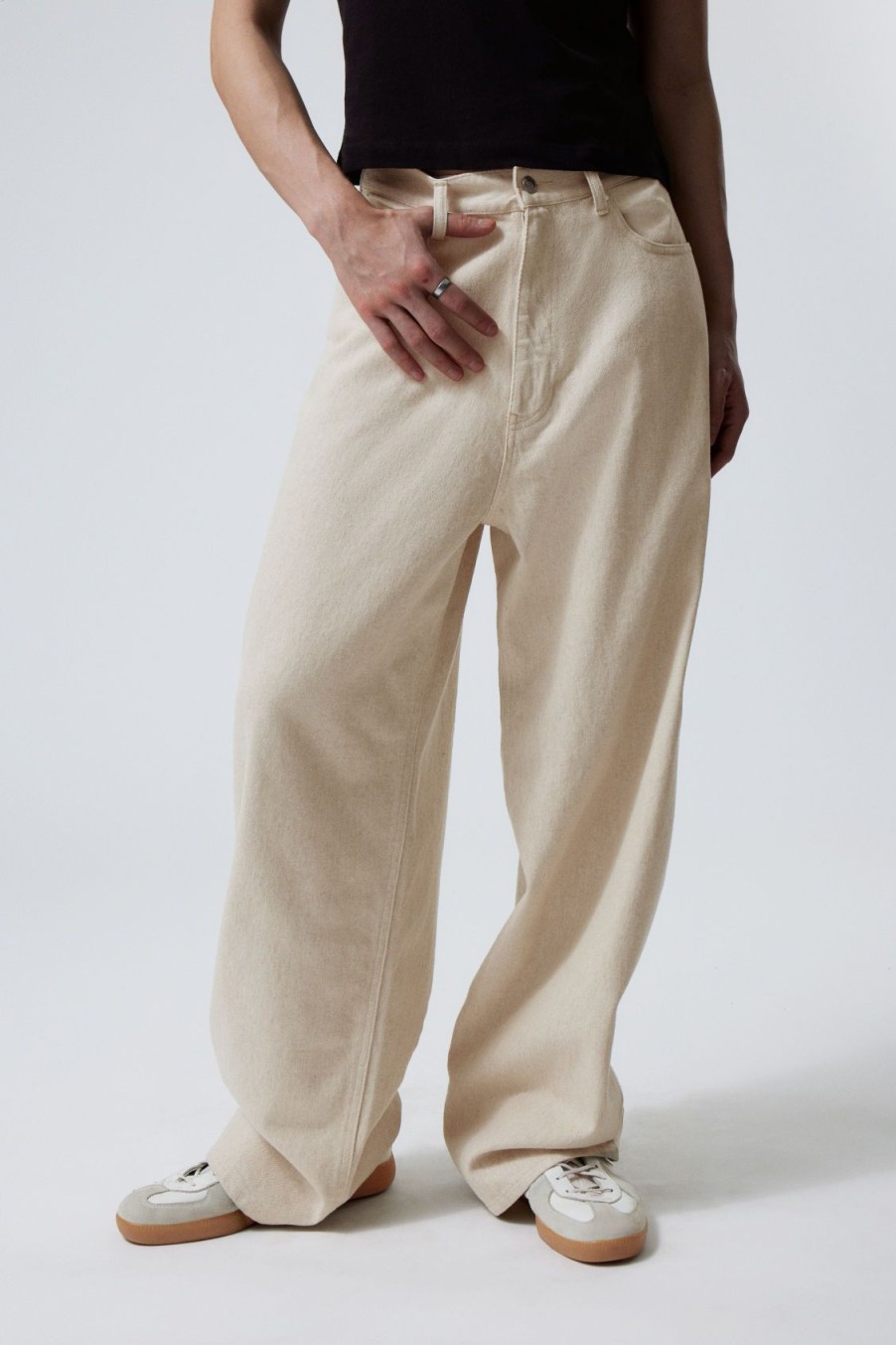 New Weekday Astro Baggy Linen Blend Trousers