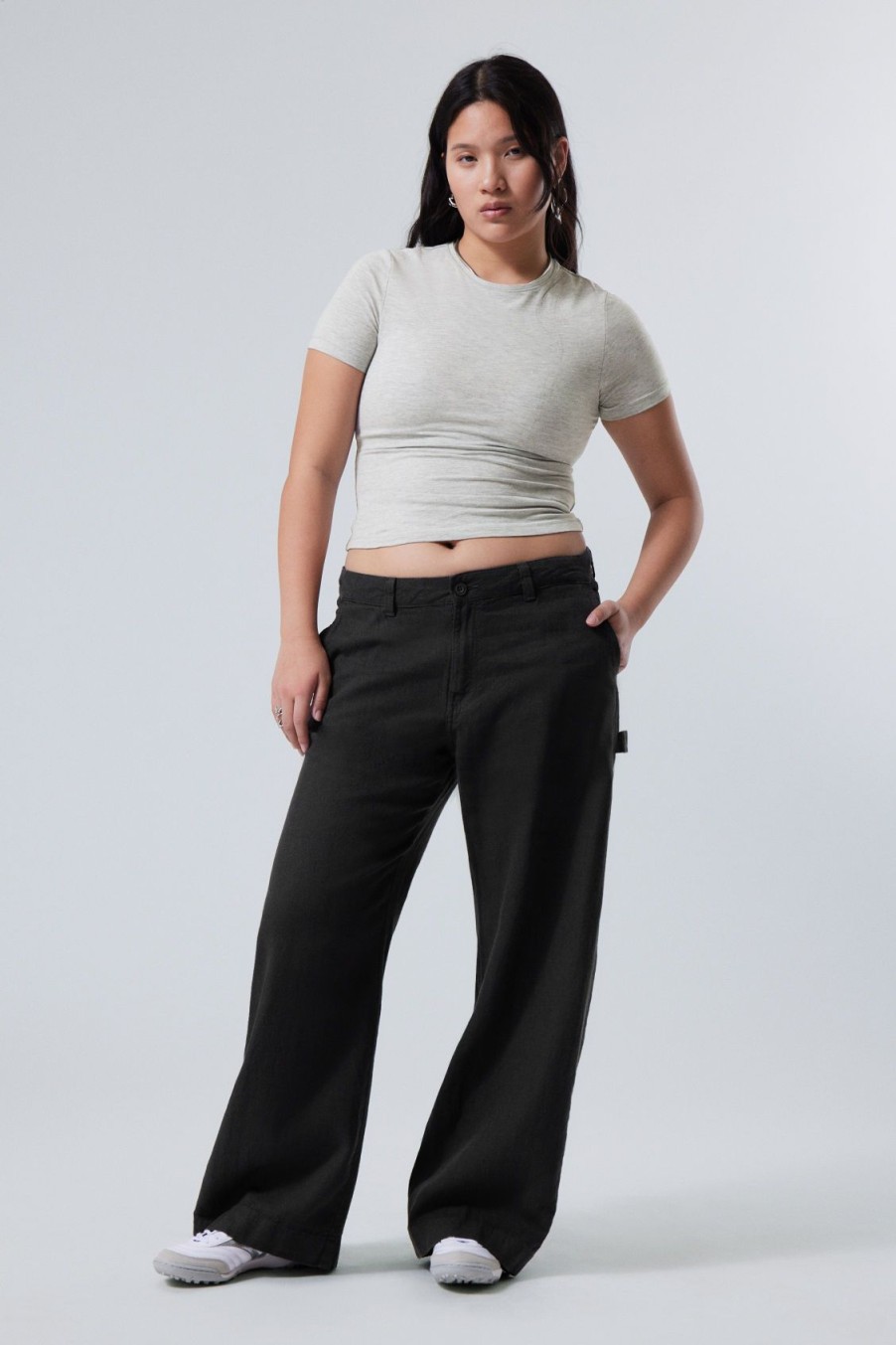 Clearance Weekday Loose Carpenter Linen Blend Trousers