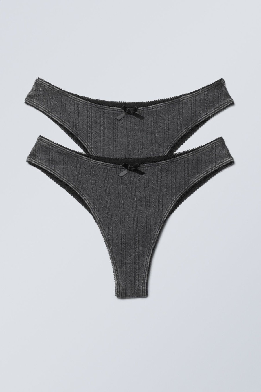 Online Weekday Pointelle Brazilian Bow Briefs