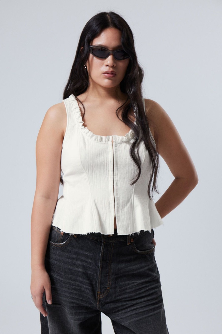 Wholesale Weekday Fitted Twill Corset Top