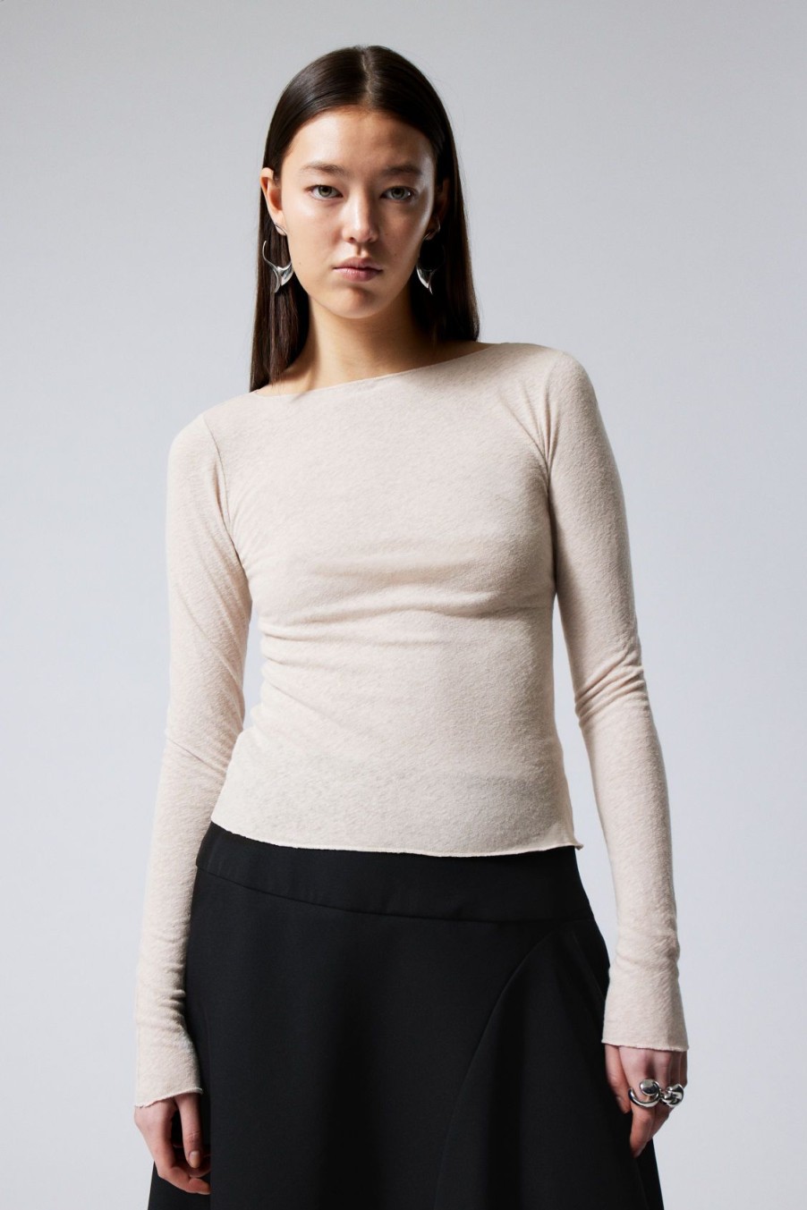 Best Weekday Linen Blend Long Sleeve Top