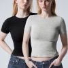 Online Weekday 2-Pack Slim Fitted T-Shirt