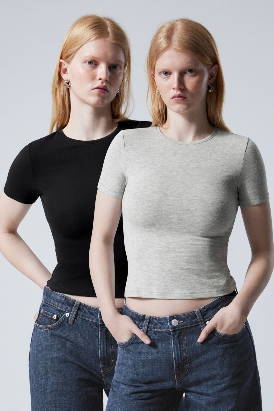 Online Weekday 2-Pack Slim Fitted T-Shirt