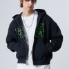 Clearance Weekday Boxy Graphic Zip Hoodie