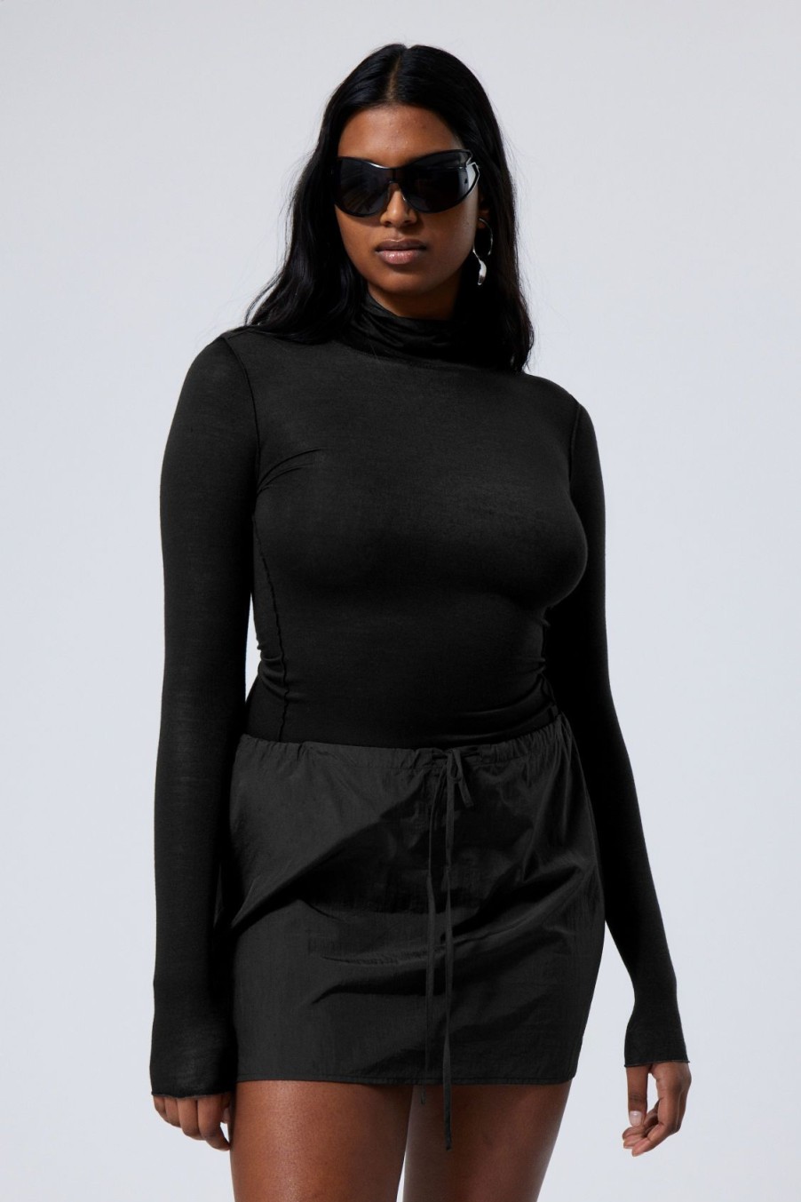 New Weekday Sheer Long-Sleeve Turtleneck