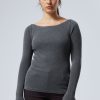 New Weekday Rib Fitted Long Sleeve Boatneck