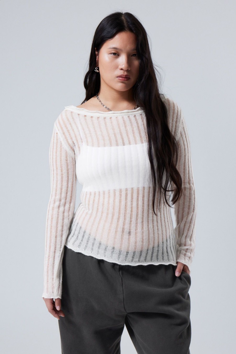 Wholesale Weekday Knitted Off Shoulder Sweater