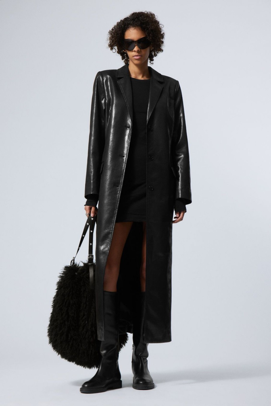 Hot Weekday Nancy Faux Leather Coat