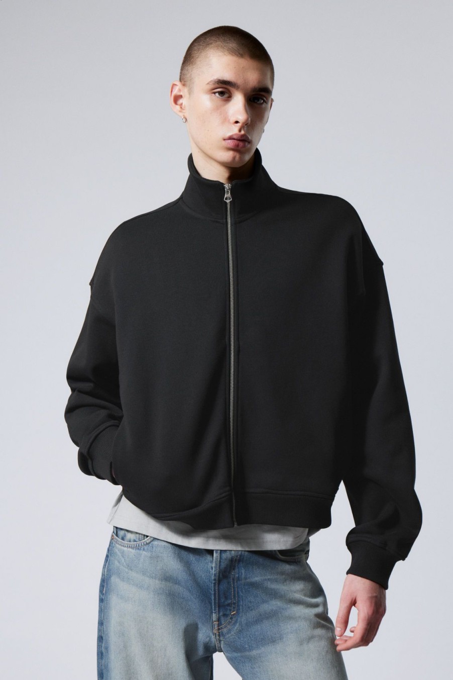 Clearance Weekday Boxy Terry Zip Sweatshirt