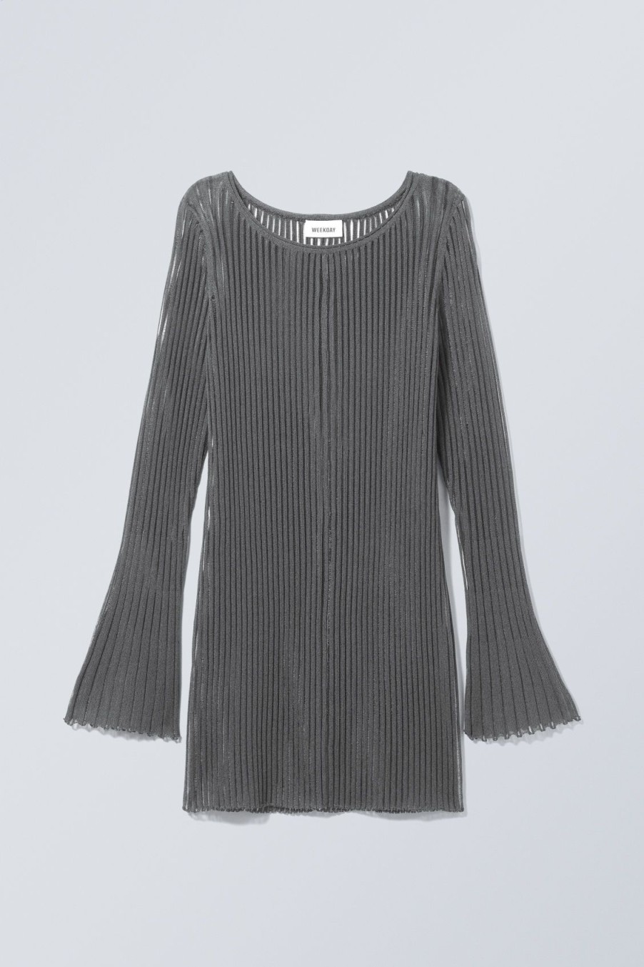 Online Weekday Eleana Sheer Rib Knit Mini Dress