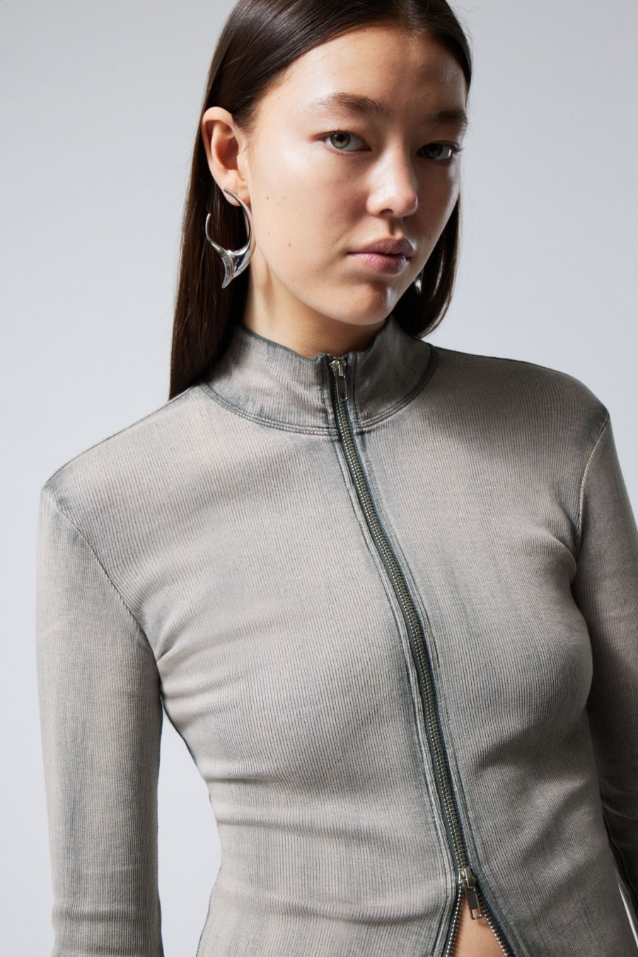 Hot Weekday Anja Zip Turtleneck Longsleeve Top