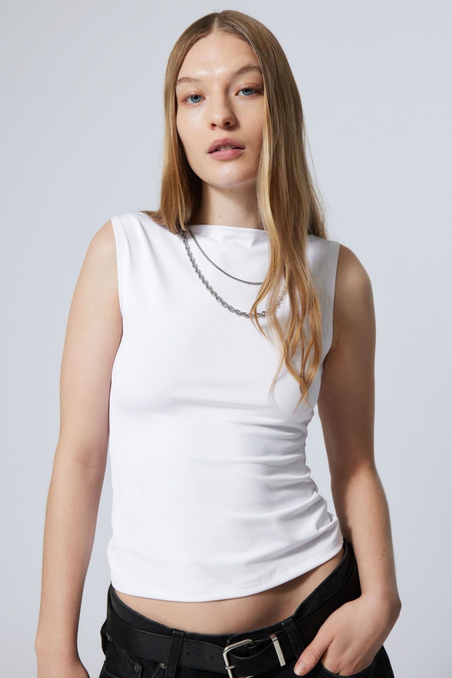 Clearance Weekday Annie Boatneck Sleeveless Top