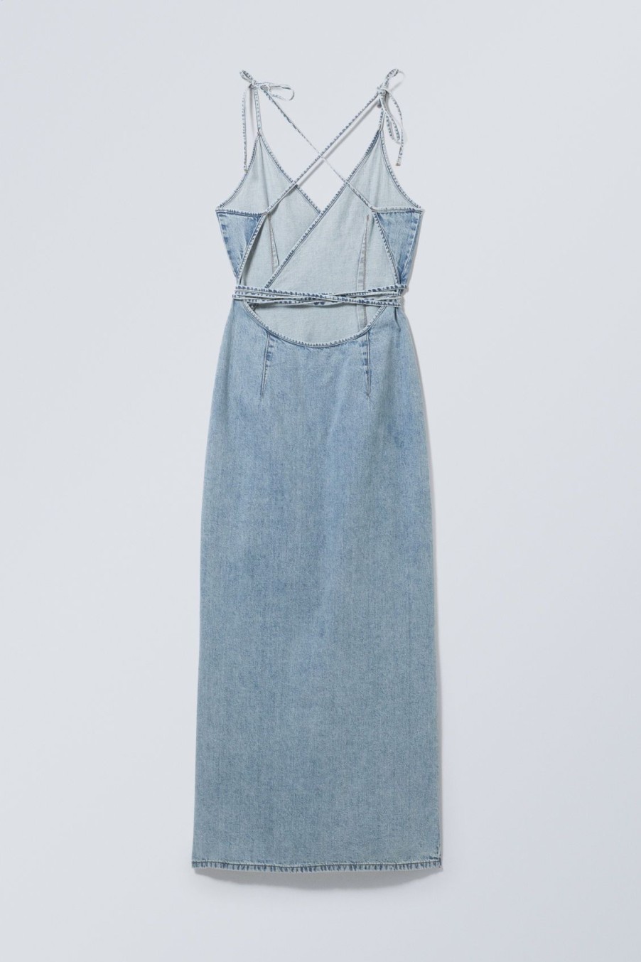 Clearance Weekday Geri Denim Long Wrap Dress