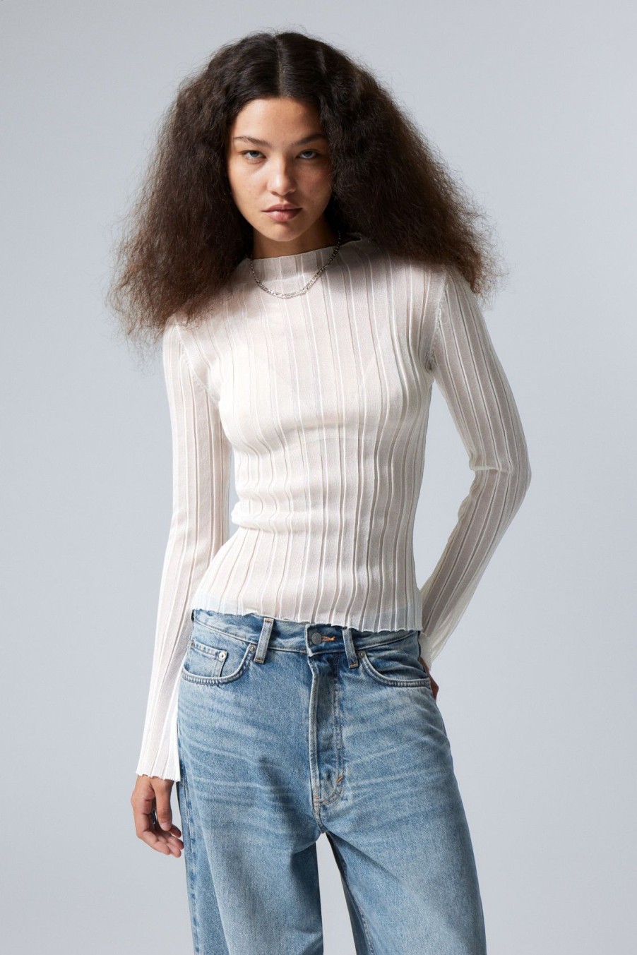 New Weekday Mary Sheer Knitted Sweater