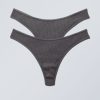 New Weekday 2-Pack Washed Rib Cotton Thongs