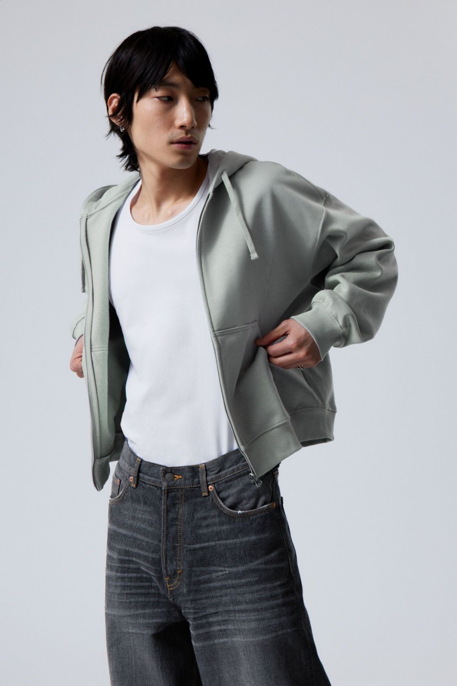 Clearance Weekday Boxy Midweight Zip Hoodie