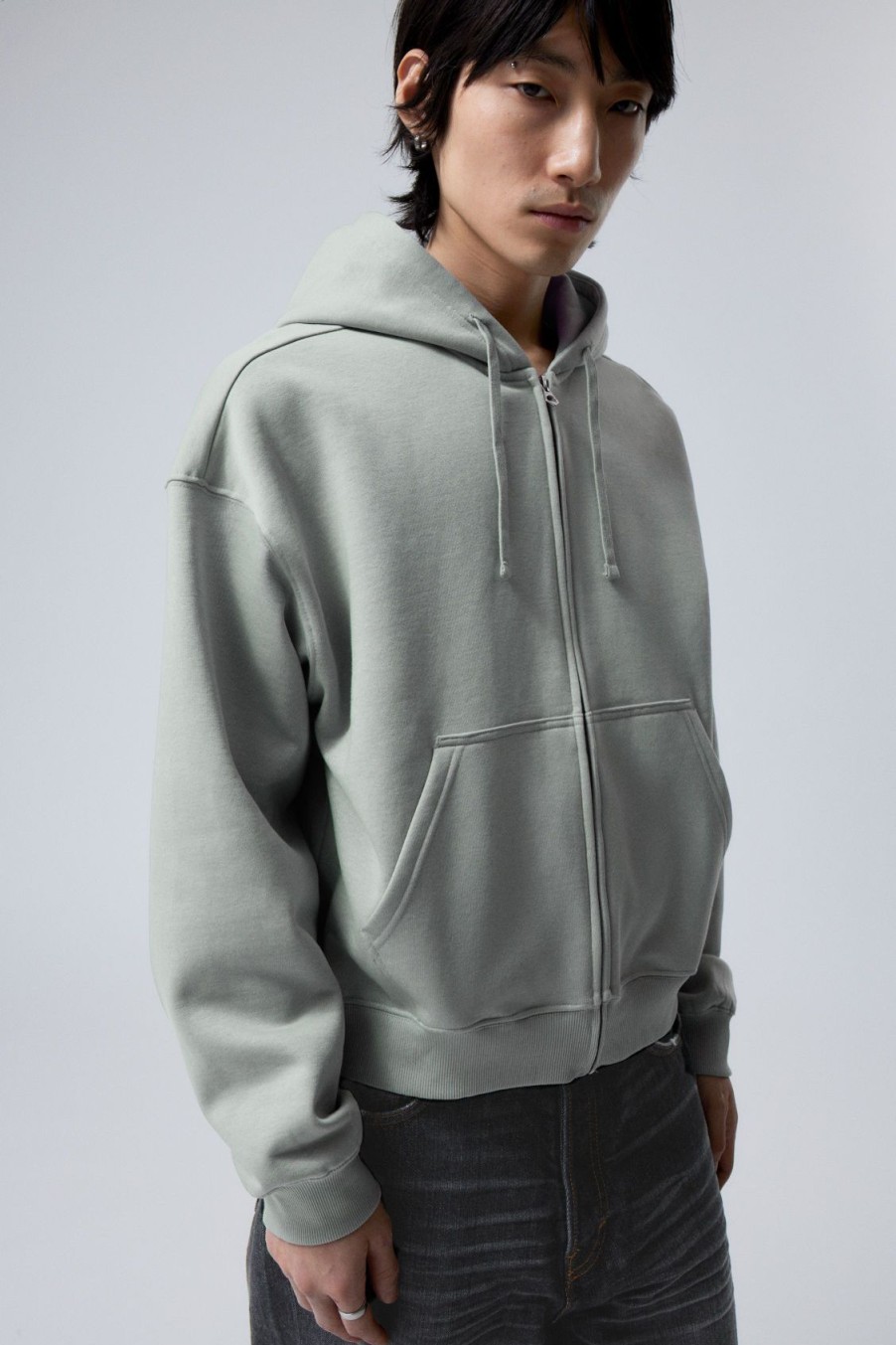 Clearance Weekday Boxy Midweight Zip Hoodie