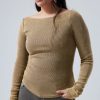 Best Weekday Rib Fitted Long Sleeve Boatneck