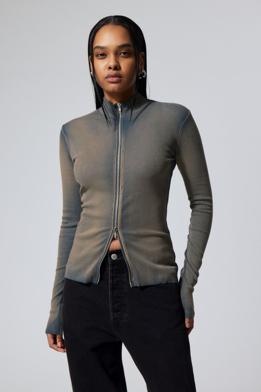 Wholesale Weekday Anja Zip Turtleneck Longsleeve Top