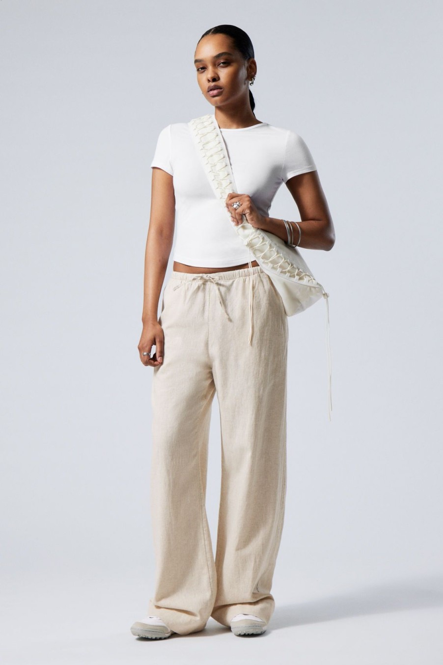 Online Weekday Mia Linen Mix Trousers