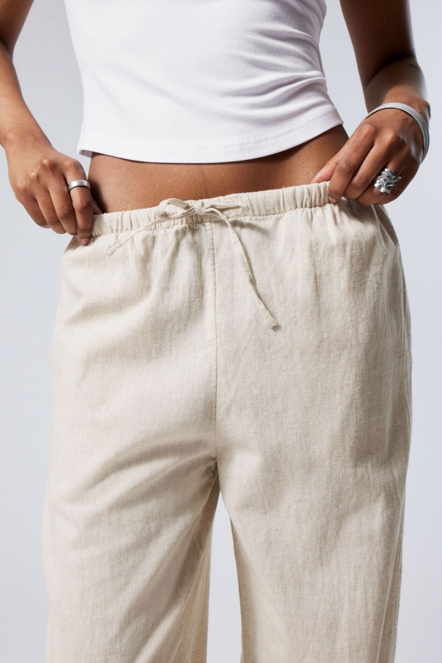 Online Weekday Mia Linen Mix Trousers