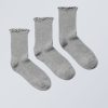 Hot Weekday 3-Pack Frill Edge Socks