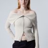 Wholesale Weekday Vanna Off Shoulder Zip Cardigan