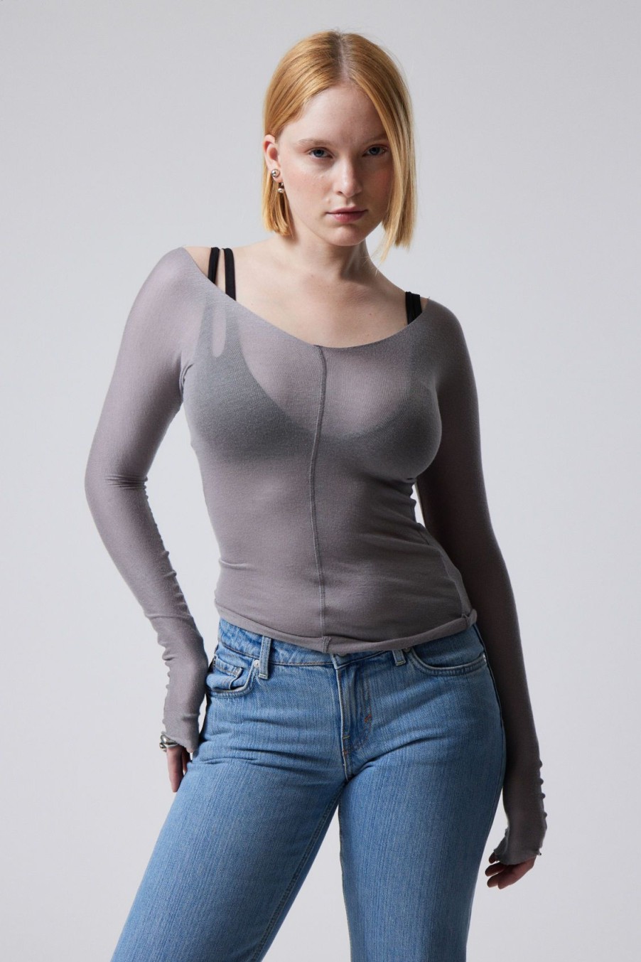 Clearance Weekday Yen Sheer Longsleeve Top