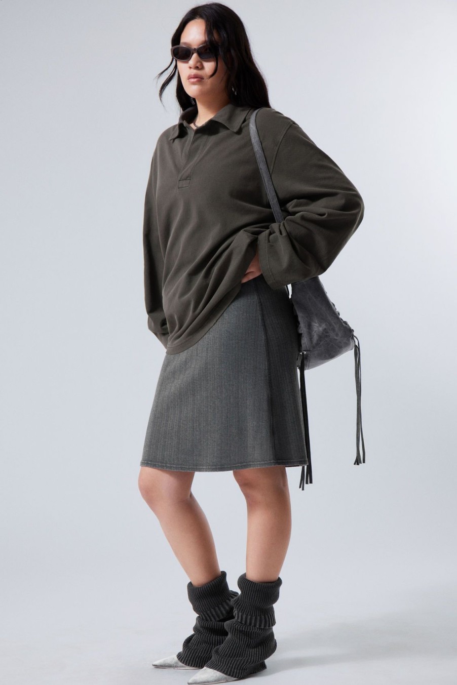 Online Weekday Pointelle Knee Skirt