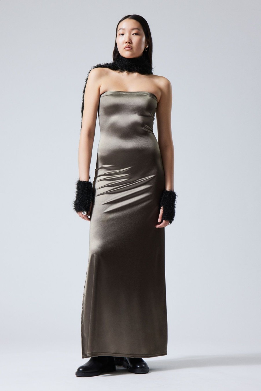 New Weekday Act Metallic Tube Dress