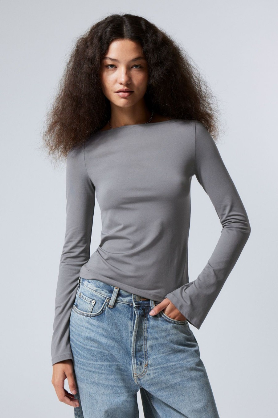 Wholesale Weekday Annie Boatneck Long Sleeve Top