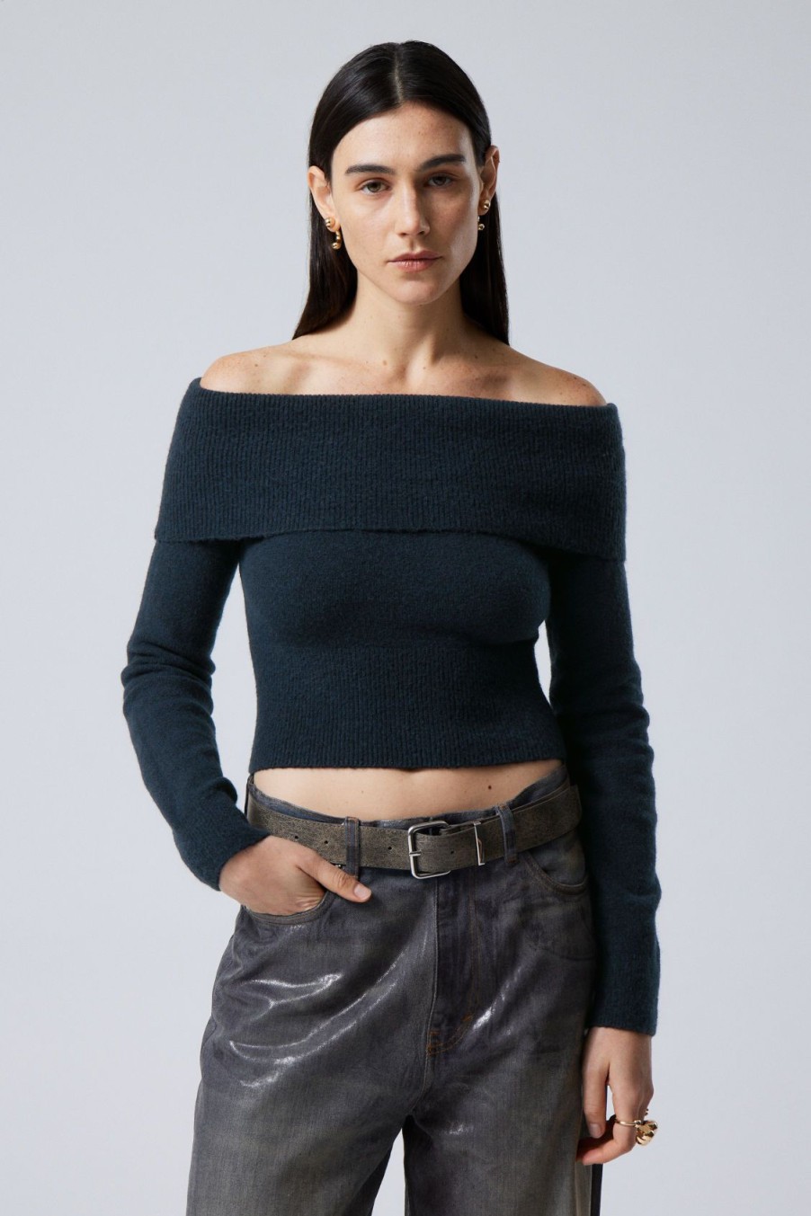 New Weekday Lolo Off Shoulder Sweater