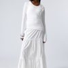 Hot Weekday Tiered Maxi Poplin Skirt