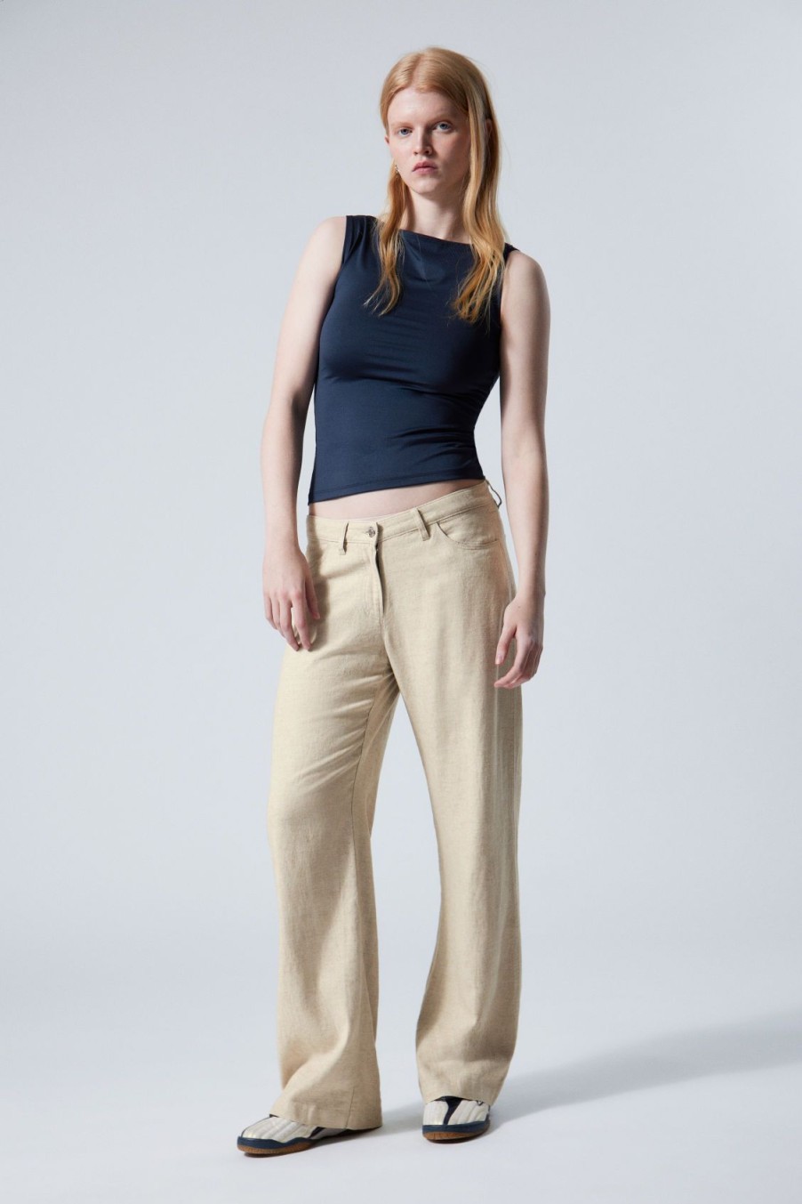 Hot Weekday Regular Fit Linen Blend Trousers