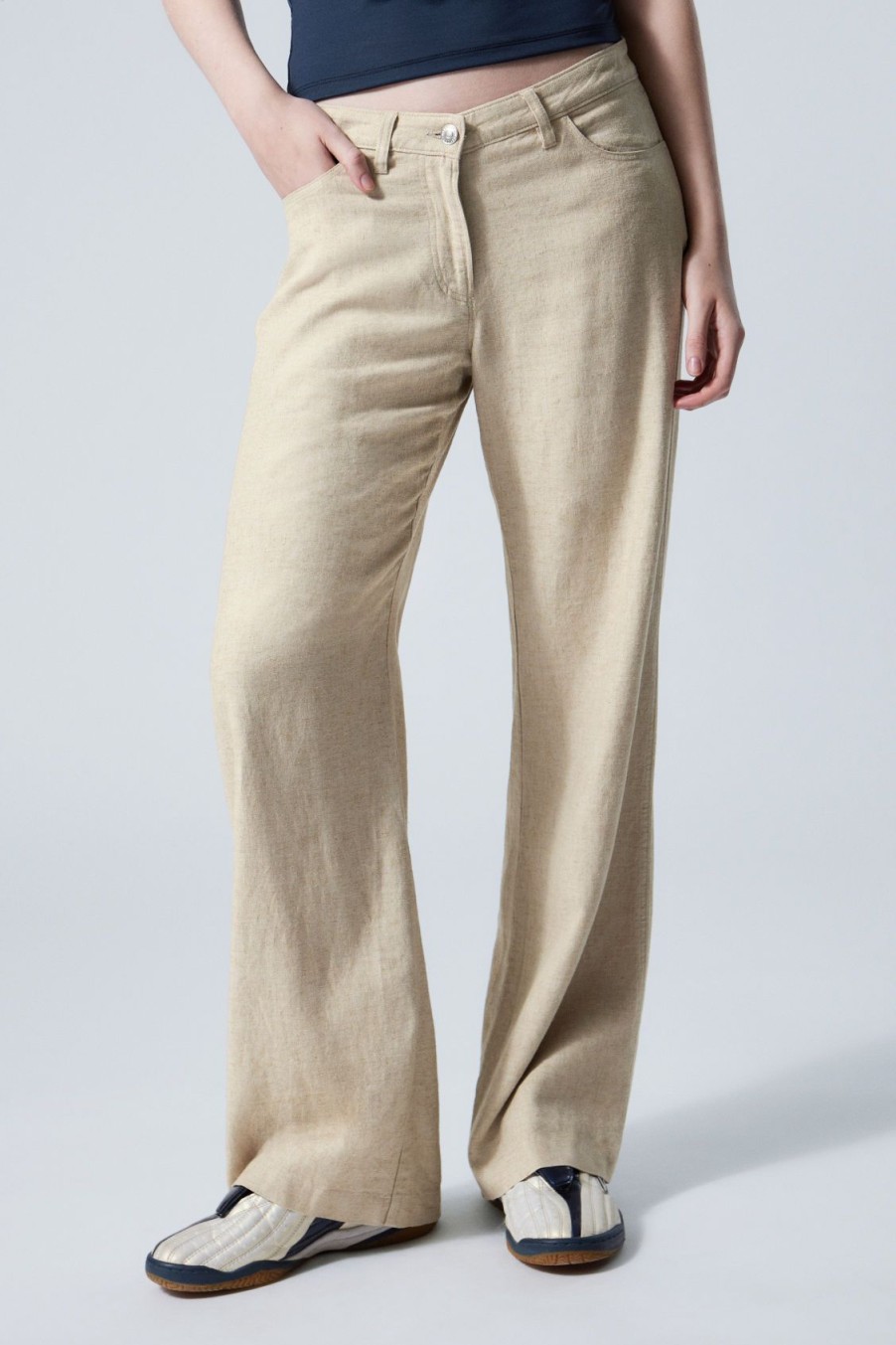 Hot Weekday Regular Fit Linen Blend Trousers