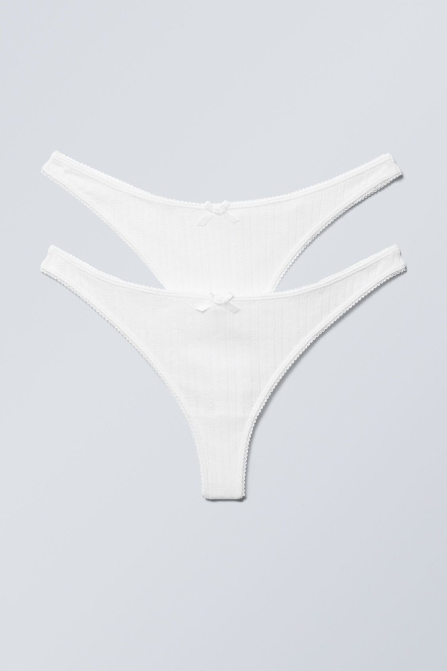 Clearance Weekday 2-Pack Pointelle Cotton Thongs