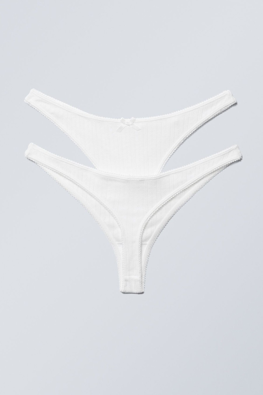 Clearance Weekday 2-Pack Pointelle Cotton Thongs