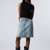 Hot Weekday Knee Length Denim Skirt