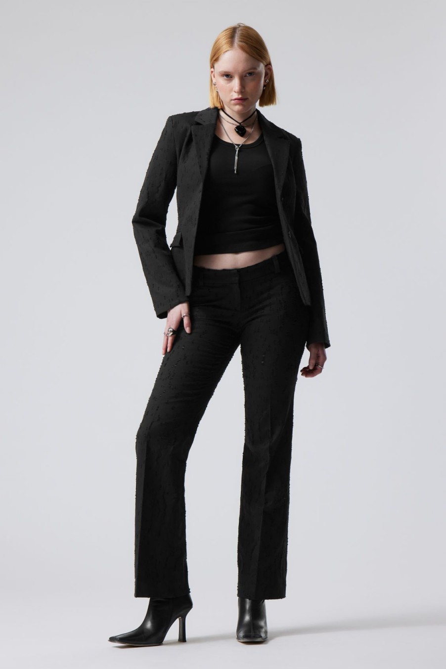 Hot Weekday Keela Distressed Jacquard Trousers