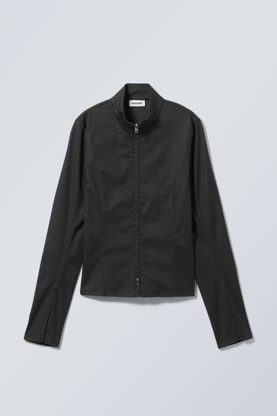 New Weekday Kate Coated Zip Shirt