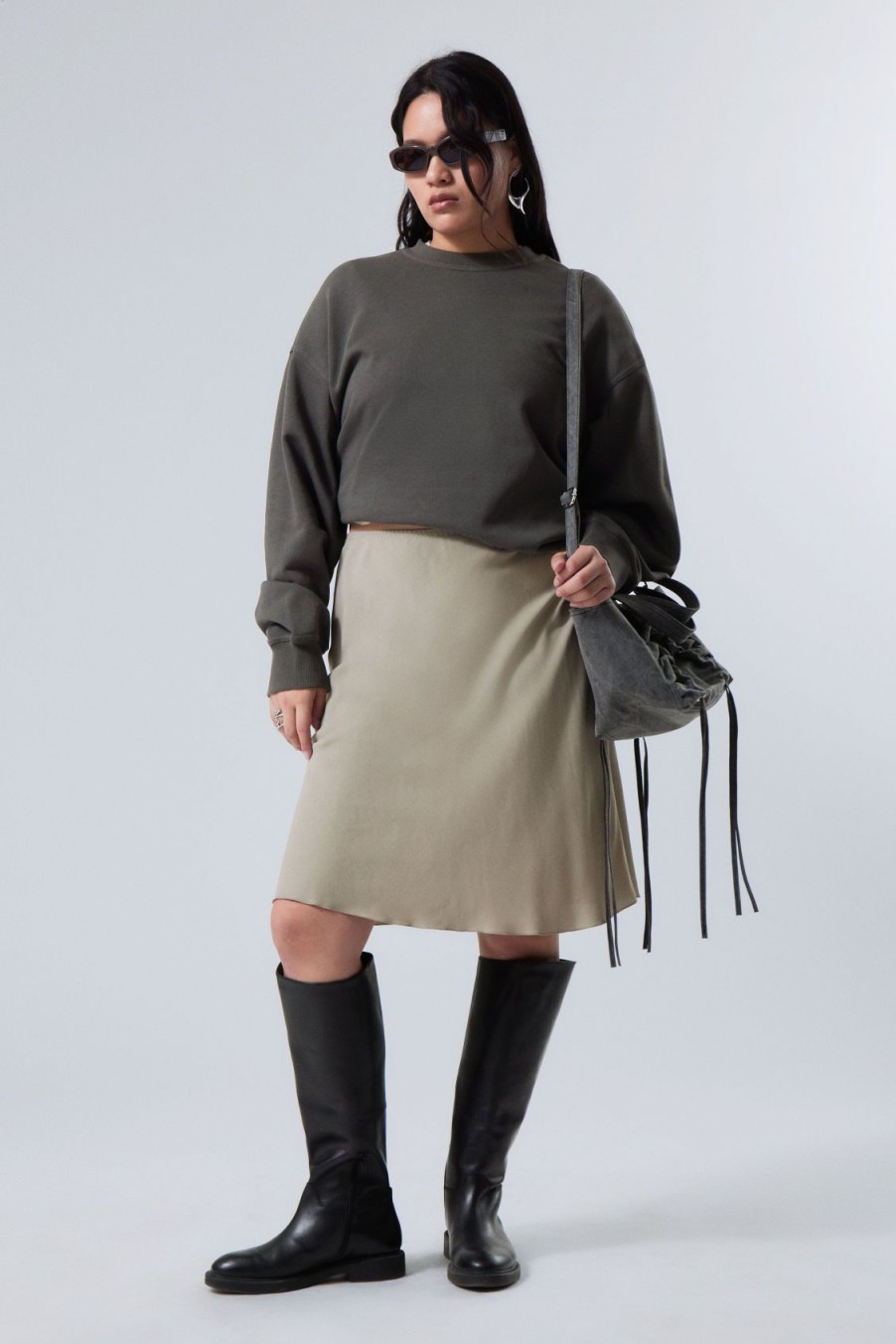 Online Weekday Knee-Length Pull-On Skirt