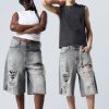 Online Weekday Astro Denim Loose Baggy Shorts