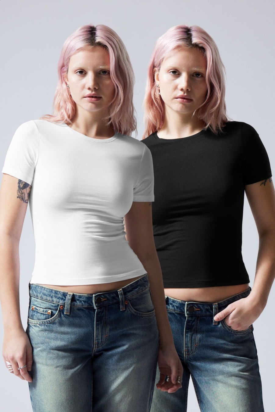 New Weekday 2-Pack Slim Fitted T-Shirt