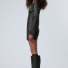 Hot Weekday Valia Coated Faux Leather Mini Dress