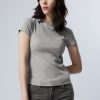 New Weekday Close Fitted Rib T-Shirt