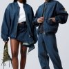 Clearance Weekday Oversized Denim Bomber Jacket