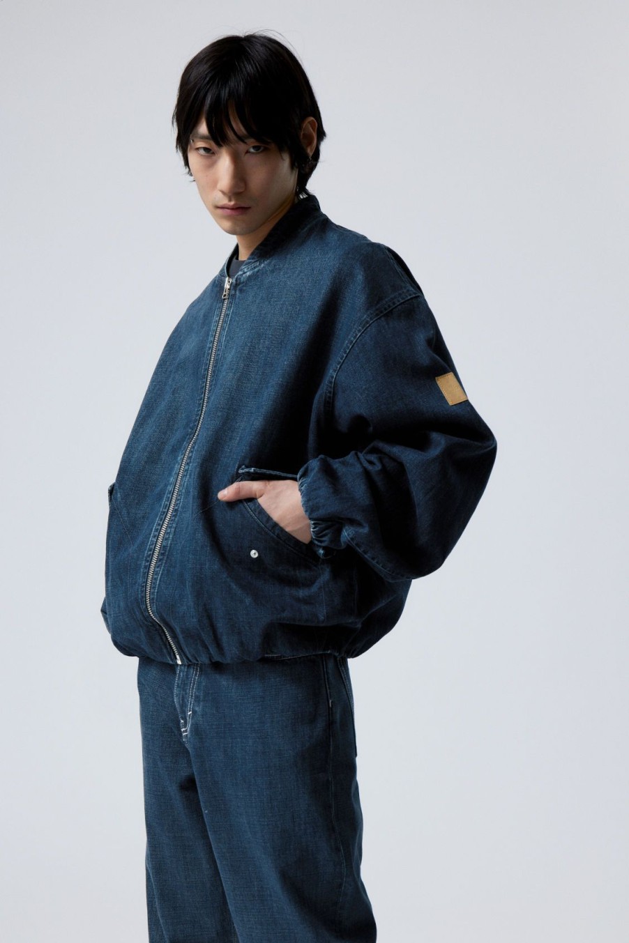 Clearance Weekday Oversized Denim Bomber Jacket